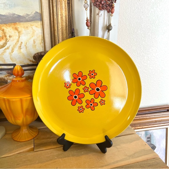 Vintage Melamine 50s 60s Barware Mid Mod Flower Power Platter - Picture 2 of 4